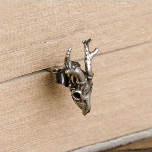 Sheep Skull Gothic Death Desert 925 Sterling Silver Stud Post Earrings A4018