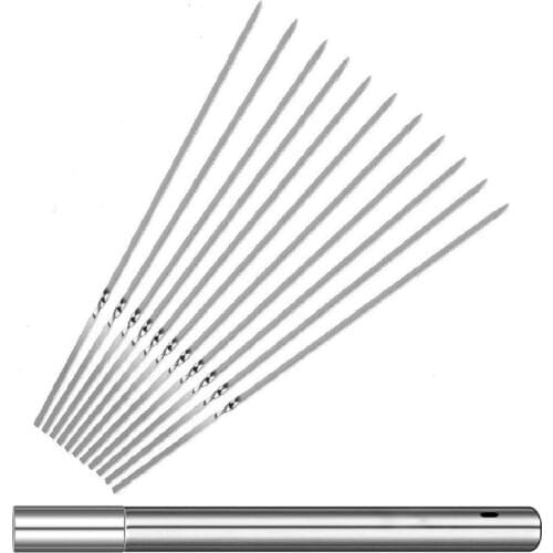 Skewers for Grilling, 13.7 Inch Metal Kabob Skewers with Portable Storage Tube Stainless Steel BBQ Skewers 50 Pack