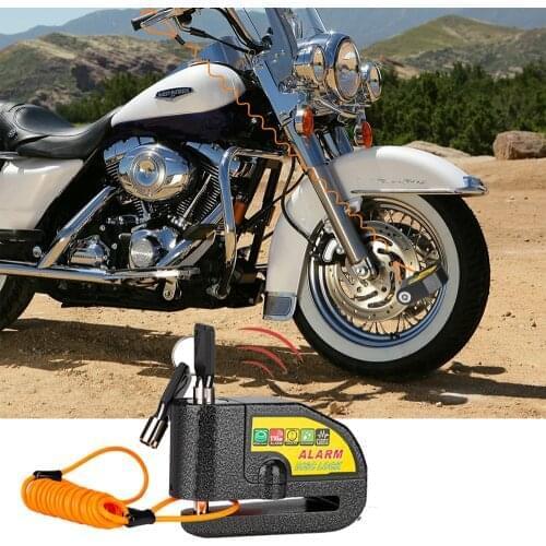Motorcycle bike Alarm sound lock motorcycle disc brake lock 110db loud Security Waterproof bicycle lock + Reminder rope