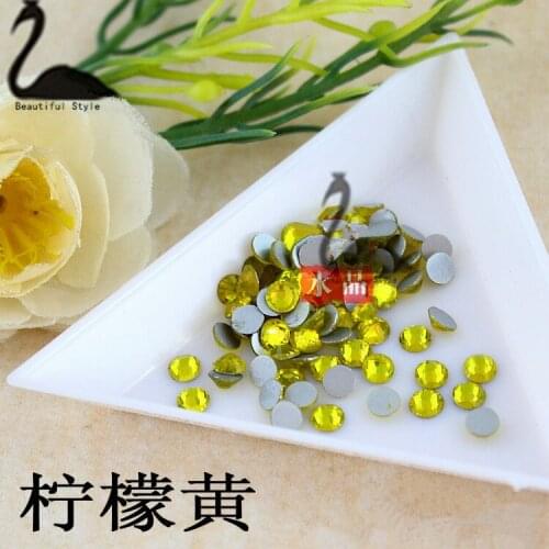 W023 ss16 Lemon yellow1440 A+DMC Hotfix Rhinestone/diy jewelry accessories flat glass diamond drill Min.order is$15 (mix order)