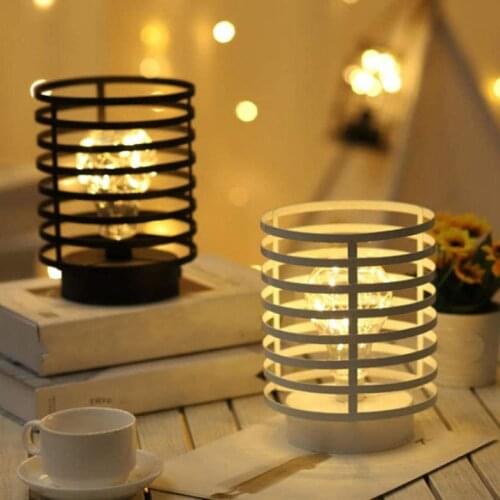 Metal Cage LED Night Light Cordless Accent Table Lamp Great for Weddings Parties Patio Events for Indoors Outdoors