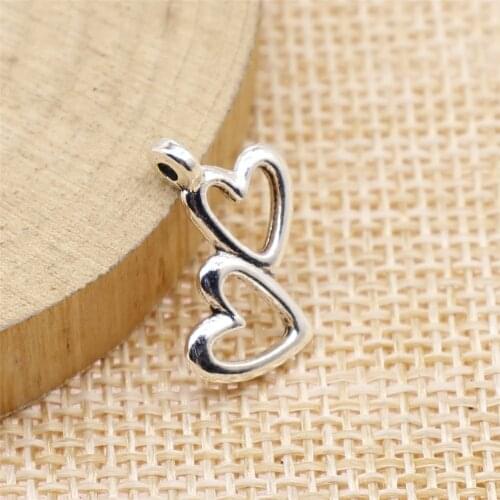 WYSIWYG 20pcs 18x16mm Double Hearts Hollow Charms Double Hollow Heart Charms Double Hearts Charms