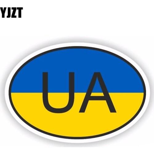 YJZT 13.1CM*8.8CM Creative Car Sticker Ukraine Country Code Funny Decal PVC 6-0355