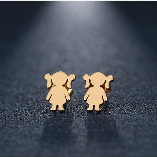 DOTIFI Stainless Steel Stud Earring For Women Man Girl Gold And Silver Color Lovers Engagement Jewelry Drop Shipping