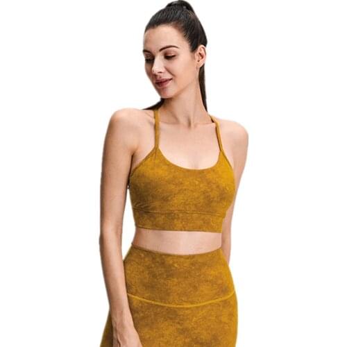 Summer New Running Printing Fitness Bra Women Thin Shoulder Strap Yoga Bra Vest Sexy Beauty Back Shockproof Quick Dry Sports Bra