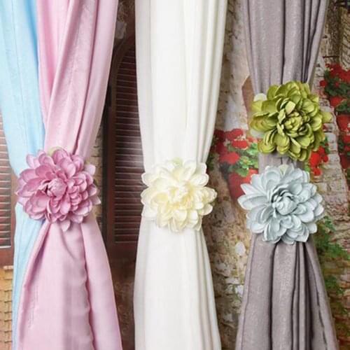 1PC Water Lily Flower Pattern Curtains Tieback Curtains Buckle Curtain Holder Window Decorating Curtain Strap Accessories