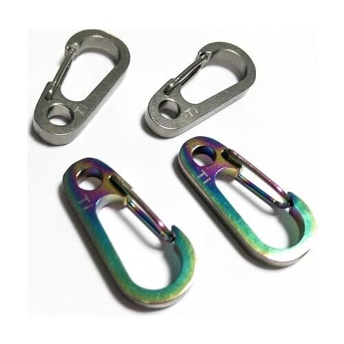 1PC Titanium Alloy Spring Mini Hanging Buckle Quick Hook Clip Keychain Outdoor Camping Carabiner Accessories EDC Pocket Tool