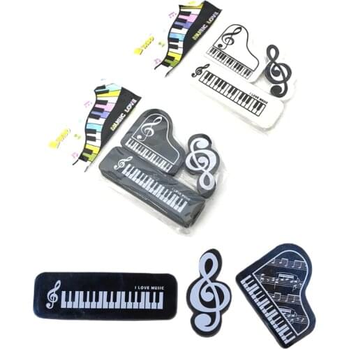 2020 3pcs/set Musical Piano Notes Rubber , Pencil Eraser, School Student Korean Stationery, Correction Supplies For Kids, Gifts