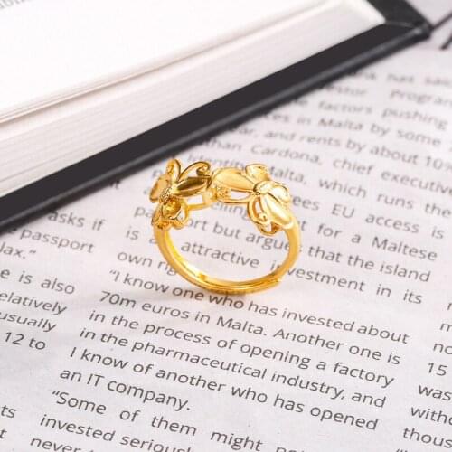 2020 New Designer Simple Gold Color Butterfly Opening Rings For Women Fashion Adjustable Female Jewelry Birthday Party Gifts