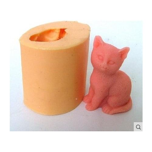 3D cat modelling silicon soap mold fondant Cake decoration mold High-quality Handmade soap mold
