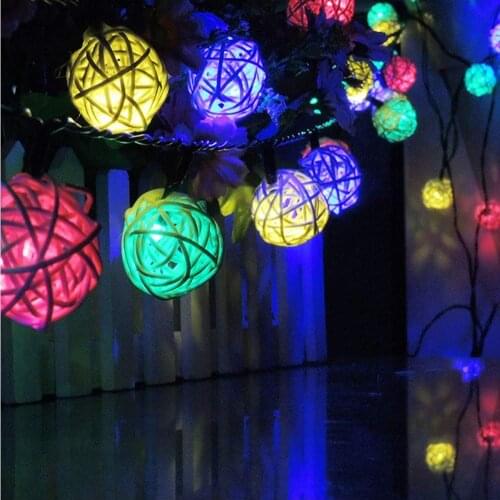 6M 40LED 220V Indoor Light Garland Decoration Rattan Ball Light String Holiday Wedding Christmas Party Bedroom Fairy Lights