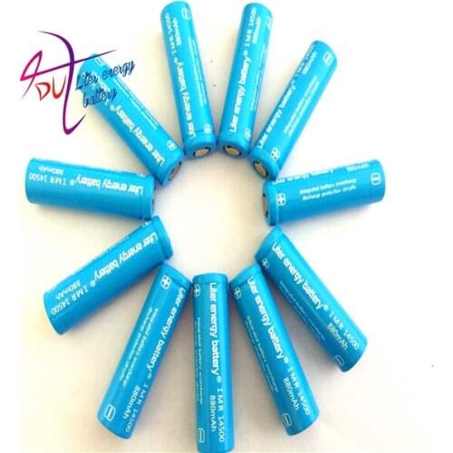 8pcs Liter energy battery 3.7V Li-ion 14500 Rechargeable 880mAh Capacity Lithium Battery for LED Flash Light Bike Headlamp