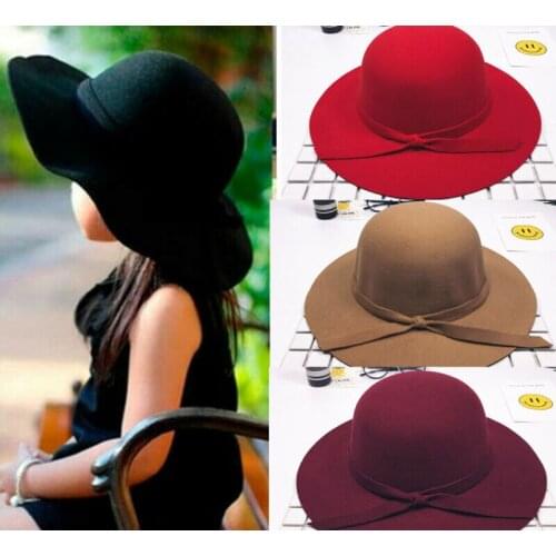 2-8Years Baby Accessories Sweet Girls Kids Bowknot Hat Bowler Beach Sun Protect Caps Bonnet Toddler Photography Props