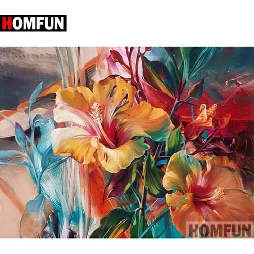 HOMFUN Full Square/Round Drill 5D DIY Diamond Painting "Oil painting flower" Embroidery Cross Stitch 5D Home Decor A00661