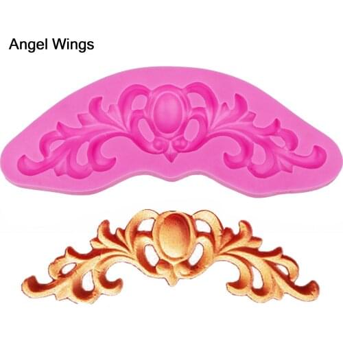 Angel Wings Food grade 3D fondant cake silicone mold lace for polymer clay chocolate pastry candy making decoration tools F1221