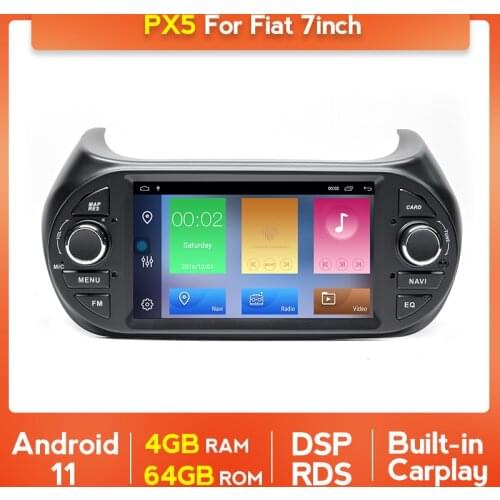 Android 11 DSP RDS Car Radio For FIAT Fiorino Qubo Citroen Nemo Peugeot Bipper GPS Navi Multimedia Stereo WIFI BT Carplay Auto