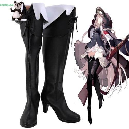 CosplayLove Girls Frontline Kar98k Black Shoes Cosplay Long Boots Leather Custom Hand Made