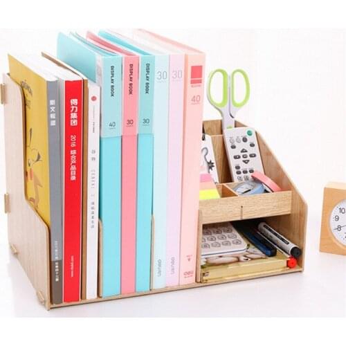 Deli combination file management file blue storage file basket information frame wooden multi-layer file bar 79251