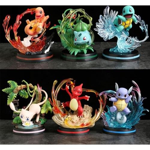 14cm Pokemon Figure Cartoon Anime Pokémon Mewtwo Charmander Squirtle Bulbasaur Figures PVC Kawaii Collection Model Kids Toy Gift