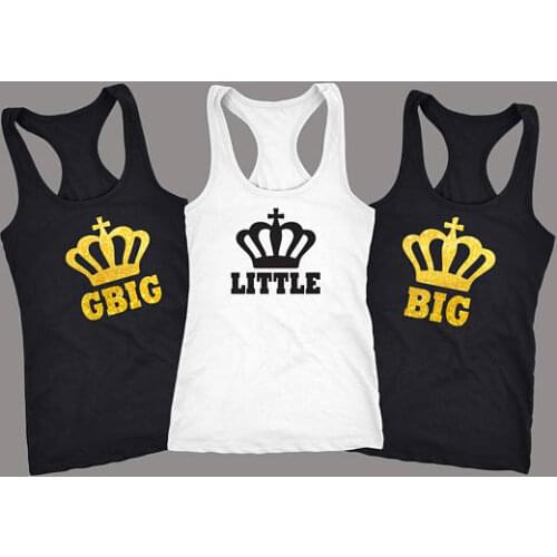 Custom crown girl big little reveal sorority wedding Bride bridesmaind Bachelorette t shirts tanks tops gifts party favors