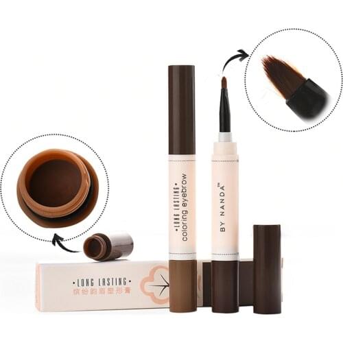 Natural Makeup Eyebrow Gel Pencil with Brush Professional Brow Tint Tattoo Paint Cream Wax Waterproof Eyebrow Brush Pen
