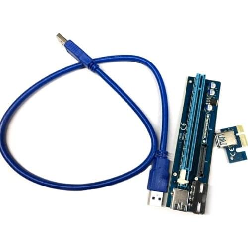 H05B USB 3.0 PCI-E Riser VER006C 4Pin SATA Dual Interface 16x to 1x Powered Adapter Card