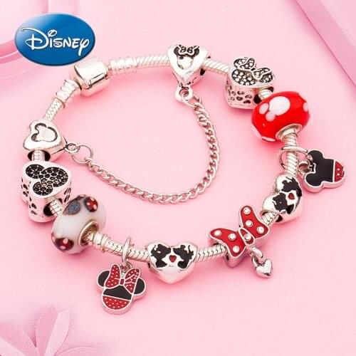 Disney New Mickey Minnie Cartoon Bracelet Fashion Alloy Cartoon Jewelry Bracelet