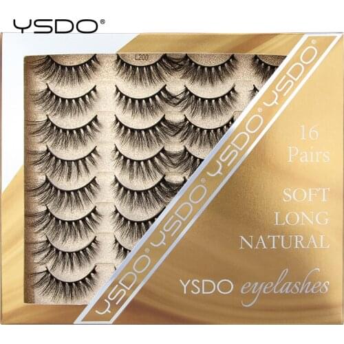 YSDO False Eyelashes 3/5/16Pairs Natural Eyelash 3D Mink Lashes Faux Mink Lash Makeup Fluffy Fake Lashes Maquiagem Faux Cilios