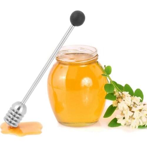 Stainless Steel Honey Spoon Dipper Stirrer Mixing Stick Spoons Dinnerware Kitchen Tools
