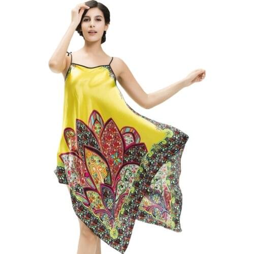 Nightgowns Sleepshirts Women Sleeveless Nightgown Faux Silk Sleeping Dress Women Night Gown Satin Sleepwear Female Night Shirts