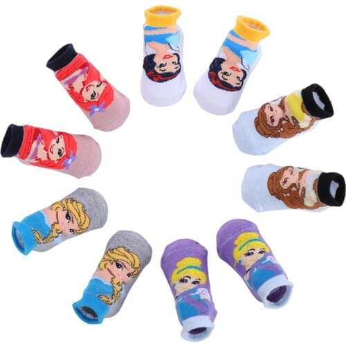 Disney Socks Kids Mickey princess Cute Baby Girl boys Socks 5 Pairs/Lot Spring Suitable for 0-2 Years old Children Sock