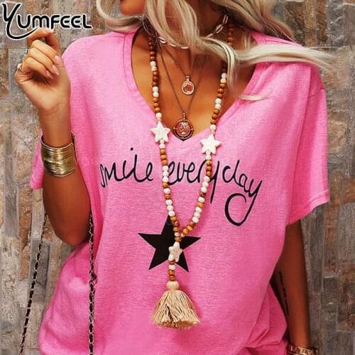 Yumfeel New Necklace Jewelry Handmade Wood Stone Beads Star Necklaces Women