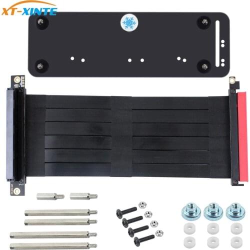 PCI-E 3.0 16X Graphics Card Vertical Kickstand Base Bracket High Speed PCIE Riser Extension Cable DIY ATX Case for PCIE x1 x4 x8