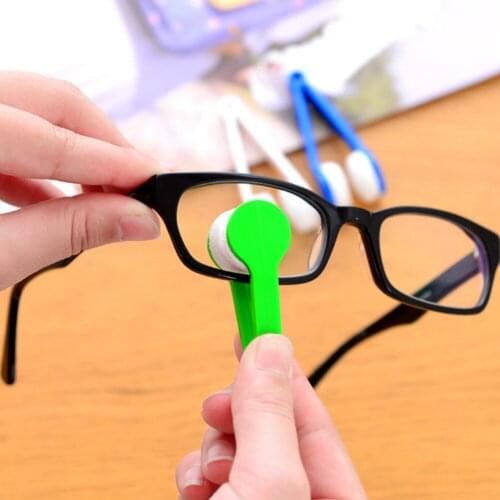 Portable Multifunctional Glasses Spectacles Cleaning Rub Eyeglass Sunglasses Microfiber Cleaner Brushes Wiping Tools Mini 2 Pcs