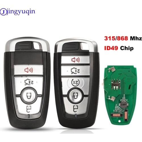 Jingyuqin 4/5 Buttons 315/868 Mhz ID49 Chip Remote Smart Prox Car key For Ford Fusion Explorer Edge
