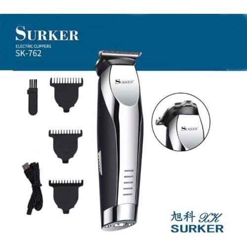 Surker electric hair trimmer sk-762 USB rechargeable hair clipper haircut machine hair carving 2in 1 head oil head clipper