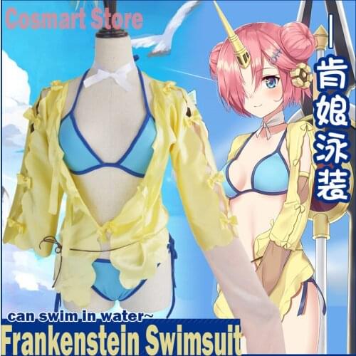 [STOCK]FA/FGO Fate Grand Order Frankenstein Cosplay Costume Swimsuit Swimwear Sweet Bikini For Women NEW 2018