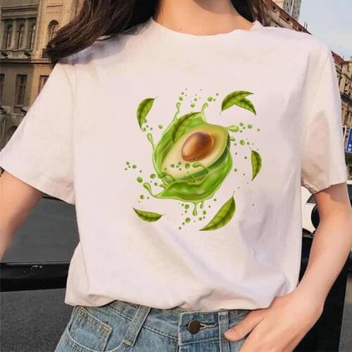 Rotating Avocado Graphic T Shirt Womens Family Popular White Tshirt Creative Print Soft T Shirt 2021 New Arrivals Clothes Mujer