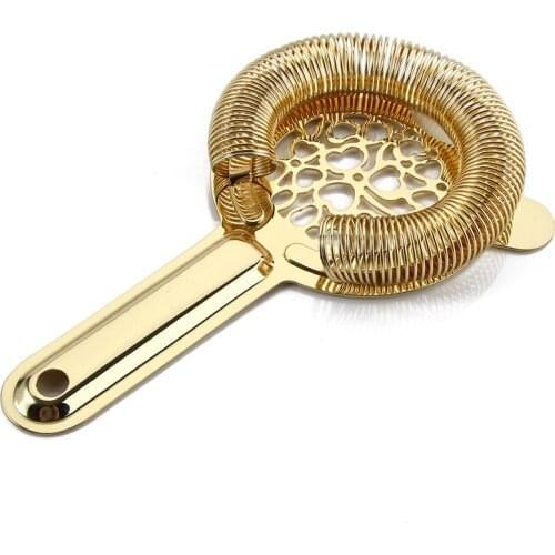 Premium Hawthorne Strainer / Cocktail Strainer, Golden Finish in 18-8 (#304) Stainless Steel, High Grade Barware/Bartender Tools