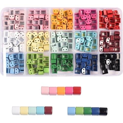 225pcs/Box japanese myuki tila beads boho sead beads for jewelry making rainbow enamel tile braclet making hematite perler beads