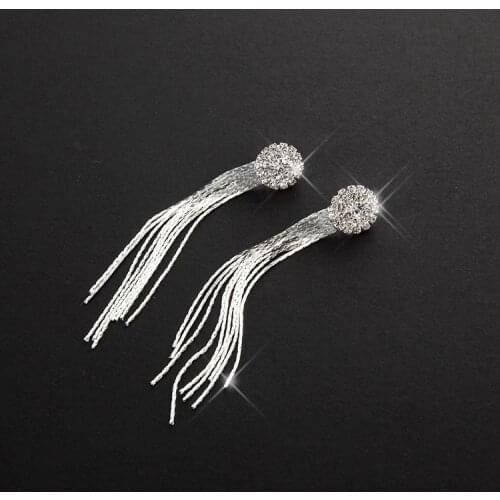 Wholesale Sales Punk 2020 Fashion Models Earrings Crystal Temperament Bride Crystal Fringe Womens Earrings Long