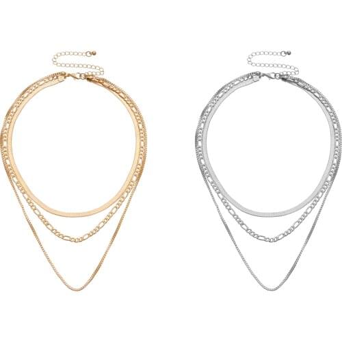 Chain Choker Necklace Hip-hop Punk Choker Necklace Chain Jewelry for Women and Girls