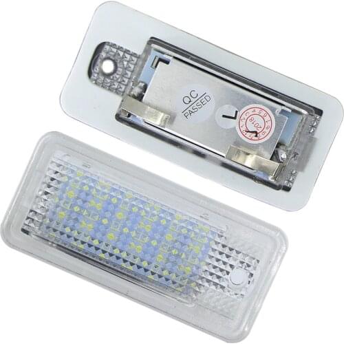 1pair /2Pcs Car Led Number License Plate Light White 6000k 3W 18 SMD Led Bulb Number Plate For Audi A4 A6 C6 A3 B6 B7 S6 A8 Q7