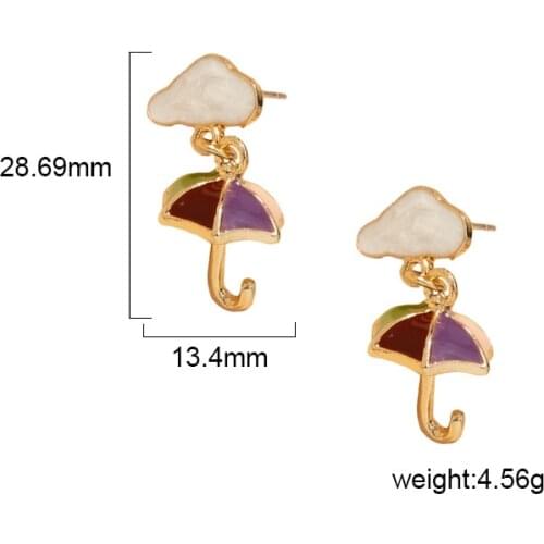 10 pair / lot fashion jewelry accessories metal enamel umbrella cloud earrings