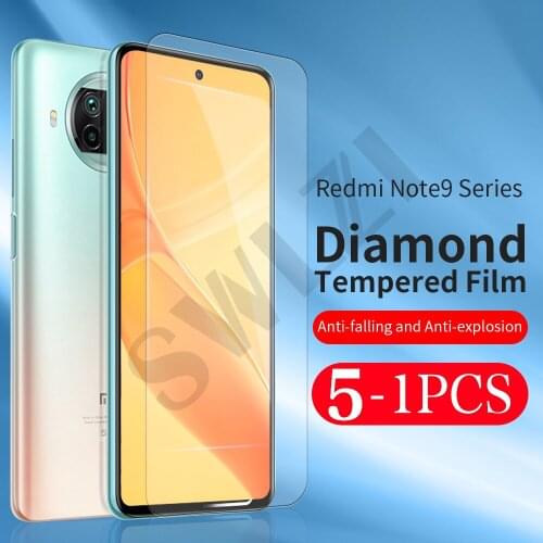 5-1Pcs 9H tempered glass smartphone for Redmi 9 9i 9T 9A 9C protective film note 9T 9s pro MAX phone screen protector