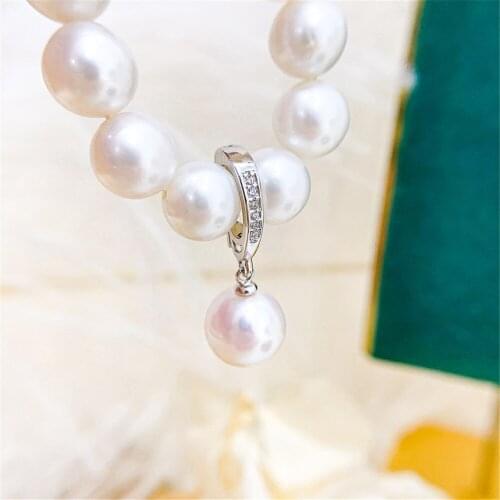 925 Silver Half Hole Eye Pins Beads End Caps Top Drilled Pendant Bails Connector For DIY Jewelry Accessories No Pearl No Chain