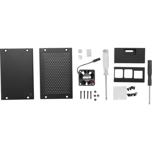 For Raspberry Pi 4 Aluminum Case, For Raspberry Pi 4 Metal Case With Cooling Fan And Heatsinks For Raspberry Pi 4 Model B