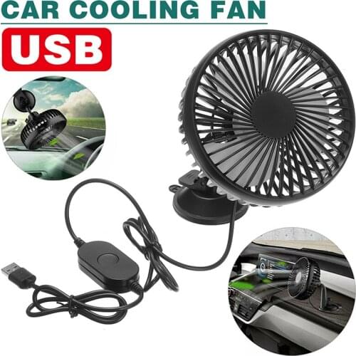 Car Cooling Fan Dashboard Mount Ventilator Suction Cup Attachment USB Plug 12V Adjustable Speed Vehicle Appliances