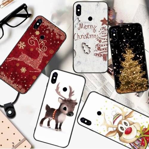 Merry Christmas New Year Deer Tree Phone Case For Xiaomi Redmi Note 4 4x 5 6 7 8 pro S2 PLUS 6A PRO