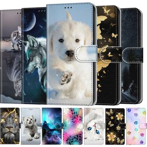 Flip Leather Phone Case For Nokia 1.4 2.4 3.4 5.4 2.3 5.3 2.2 4.2 6.2 7.2 6 2018 1 Plus Wallet Card Holder Cover Cat Dog Painted